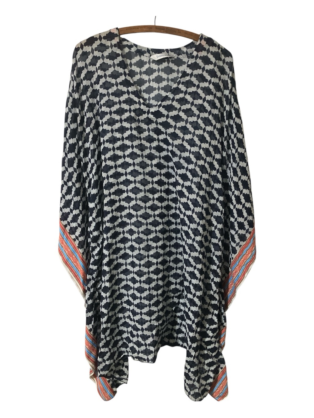 Jitterbug Caftan One Size Jodhpur, Rajasthan Navy Blue Cover Up Flowy